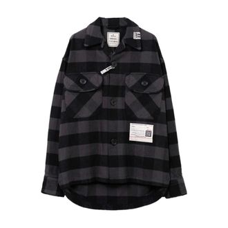 Miharayasuhiro Mihara Yasuhiro, Overhemden, Heren, Zwart, S, Geruite Zakoverhemd Grijs Zwart