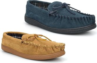 Generic Mens Real Suede Slippers Mens Rubber Sole Slippers Size 6 Boys Slipper Size 11 Moccasins Comfort Slipper Moccasins Moccasin Real Suede Upper Slip On R