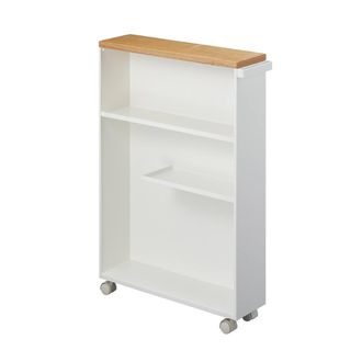 Yamazaki Tableware Semi-Enclosed Toilet Trolley - L46 Cm in White