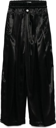 Jil Sander Pantaloni a palazzo in raso - Nero