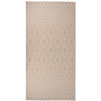 vidaXL Alfombra De Exterior De Tejido Plano Rayas Marrones 100x200 Cm Vidaxl