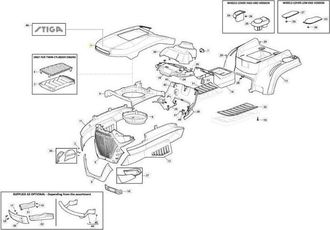 STIGA Sports COFANO SDST GIALLO S/FOROxGRIGLIA(STIGA) ORIGINALE STIGA - 325077005/0