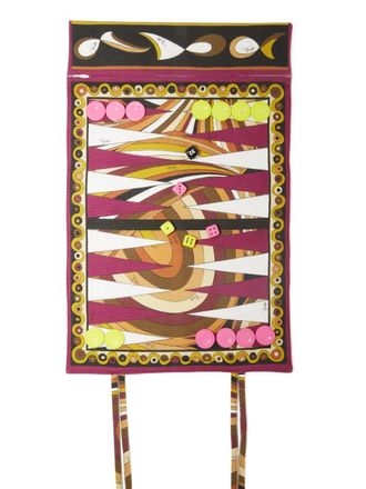 Pucci Draagbare backgammon speelset met print (40 cm x 27 cm) - Rood