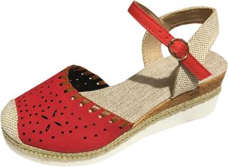 Generic Closed Toe Platform Wedge Sandals For Women 2026 Orthopedic Espadrilles Wedges With Elastic Ankle Strap Retro Comfort Platform Wedges Sandal Summer An