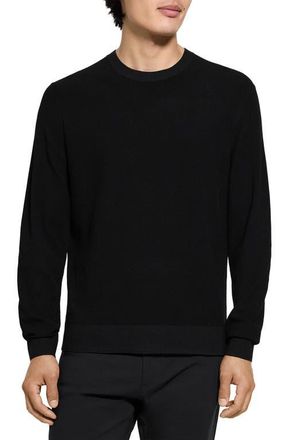 Theory Riland Crewneck Sweater in Black - 001 at Nordstrom, Size Xx-Large