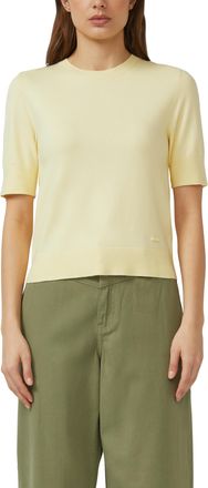 s.Oliver Strickpullover S.OLIVER, Damen, Gr. 34, butter gelb, Feinstrick, Obermaterial: 72% Viskose, 28% Polyester, unifarben, normal h&uuml;ftbedeckend, Rundhals, 