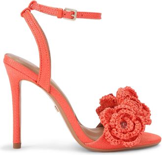 Kurt Geiger Womens Sonnet Sandals - Orange Fabric - Size UK 5