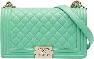 Chanel Pre-owned Vintage Crossbody Bag - Dames - Vintage Schoudertas - Groen - ONE Size - Leer - Vintage