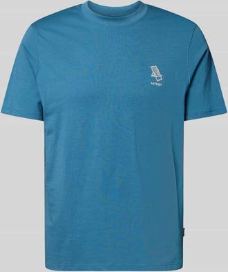 Blend T-Shirt mit Stitching-Detail Modell JEPPE in Rauchblau, Gr&ouml;&szlig;e XXL