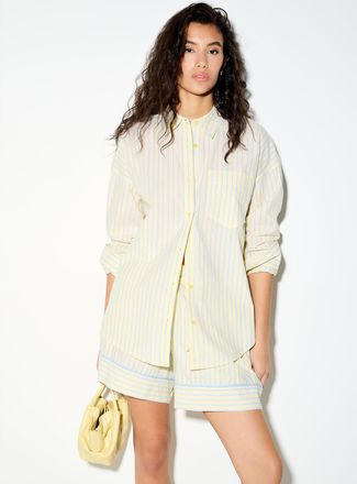 Icone Womens Striped oversized poplin shirt