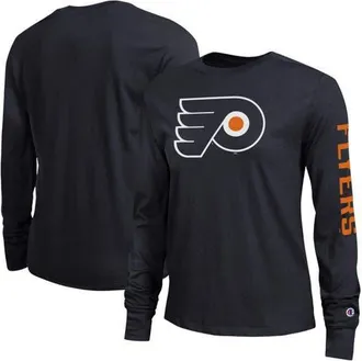 Champion Womens Champion Black Philadelphia Flyers 2-Hit Long Sleeve T-Shirt at Nordstrom, Size Xx-Large