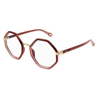 Chlo&eacute; Glasses, unisex, Red, Size: 53 MM Geometric Optical Frame