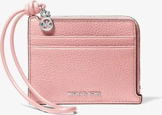 Michael Kors Jet Set Small Pebbled Leather Card Case Wristlet