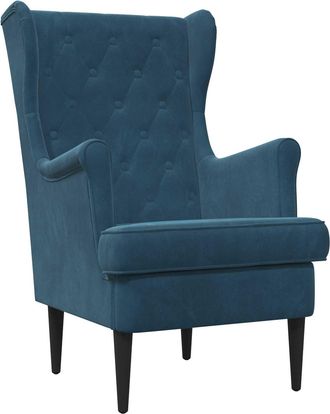 vidaXL Sill&oacute;n Azul Terciopelo Vidaxl
