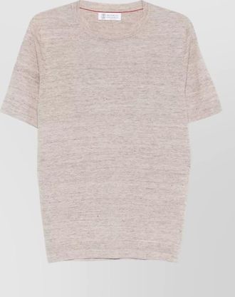 Brunello Cucinelli linen blend knit round neck sweater