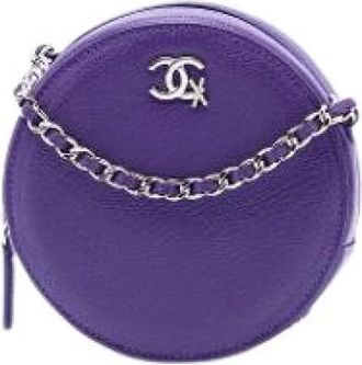 Chanel Pre-owned Crossbody Bag - Dames - Vintage Schoudertas - Paars - ONE Size - Leer - Vintage