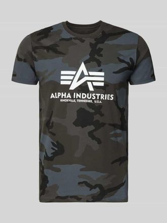 Alpha Industries Alpha Industries T-Shirt mit Label-Print in Black, Gr&ouml;&szlig;e XXXL