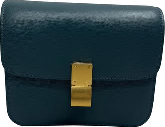 Celine Celine Smooth Teen Box Bag in groen leer