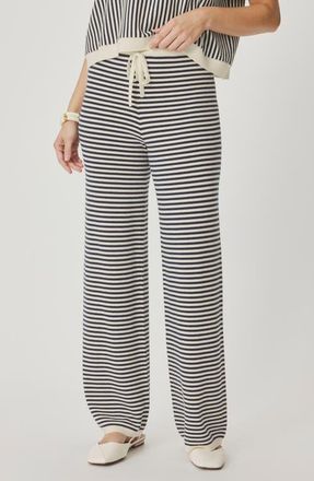 Splendid Christa Stripe Sweater Pants in Mood Indigo Blue/White at Nordstrom, Size X-Large