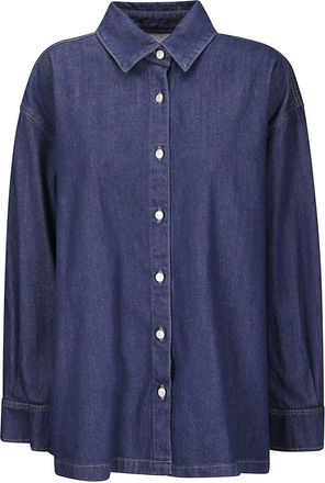 7 For All Mankind Franklin Oversized Dark Denim Shirt