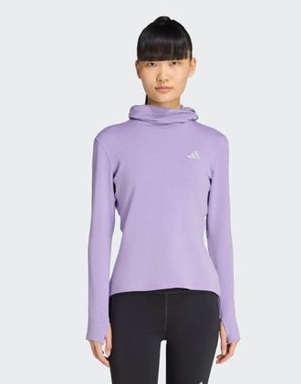 adidas adidas Performance - Adi365 - Top sportivo a maniche lunghe con cappuccio da corsa invernale lilla magico-Viola