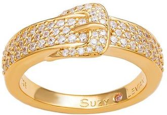Suzy Levian Suzy Levian Silver Cz Buckle Ring