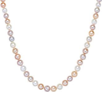 Valero Pearls Womens Female Fresh Water Cultured Pearl(s) Necklace - Multicolour Sterling Silver - Size 60 cm