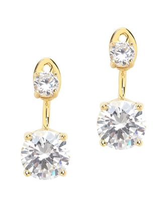 Sterling Forever 14K Over Silver Cz Brilliant Jacket Earrings