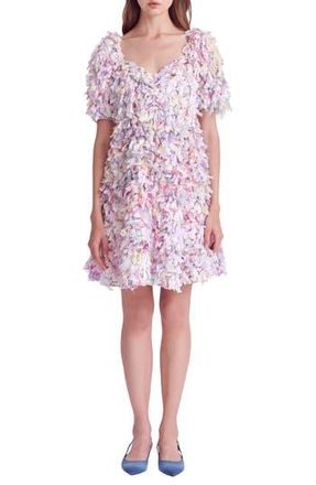 English Factory Textured Ribbon Minidress in Mauve at Nordstrom Rack, Size X-Small