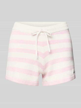 Guess Strickshorts mit Streifenmuster und Label-Stitching in Rosa, Gr&ouml;&szlig;e XS