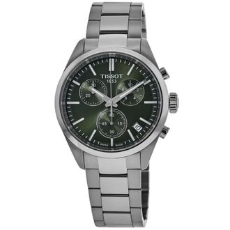 Tissot PR 100 Chronograph Quartz Green Dial Steel Mens Watch T150.417.11.091.00