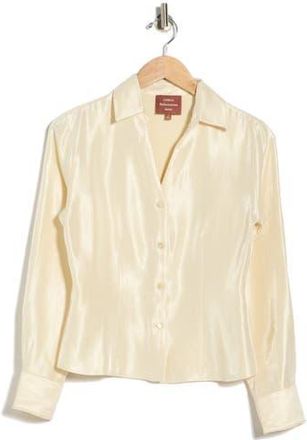 Reformation x Camille Rowe Nico Button-Up Shirt in Vanilla at Nordstrom Rack, Size 10