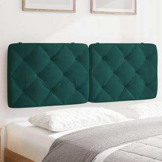 vidaXL Cabecero De Cama Acolchado Terciopelo Verde Oscuro 140 Cm Vidaxl