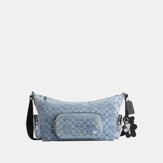 Coach Mens Finn Crossbody Bag With Pockets In Loved Signature Denim Charms - Dark Blue - One Size