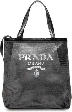 Prada Pre-owned Prada Small Sequined Mesh Logo Open Tote Ladies G0CA738ZHC1RAMBV