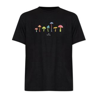 Paul Smith Tops, Heren, Zwart, L, Katoen, Bedruikt T-shirt