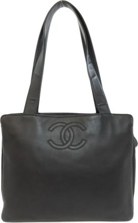 Chanel Black Leather Tote Bag (Pre-Owned)