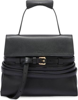 Moschino Black Structured Flap Shoulder Bag