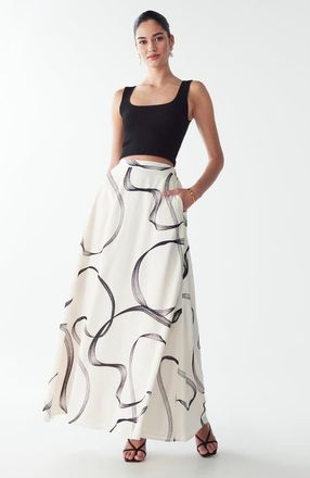 Willa Saras Maxi Skirt in Abstract Swirl at Nordstrom, Size 6