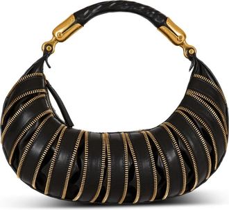 Balmain Medium Ebene rits tas in kalfsleer - Dames - Handtassen - Zwart - ONE Size - Leer - Tassen