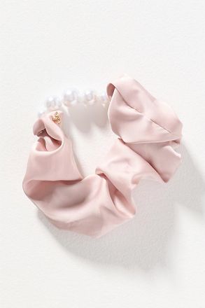 Lele Sadoughi Pearl Satin Scrunchie