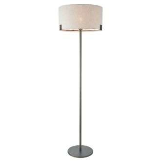 Loops Floor Lamp Light Brushed Bronze & Natural Linen 60W E27 Base & Shade