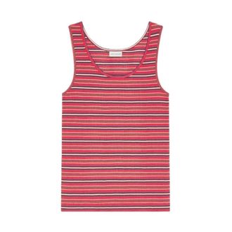 Dries Van Noten Heme Bis 4622 Tank Top - Dames - Tops - Rood - Maat: M Katoen