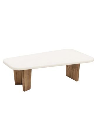 Deco Wood Mesa de centro de microcemento con tres patas envejecido 100x30cm