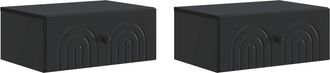 vidaXL Mesita De Noche De Pared 2 Uds. Negro 49 X 34,5 X 20 Cm Vidaxl