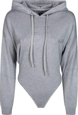 Elisabetta Franchi Ribbed Hooded Bodysuit
