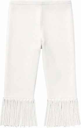 Proenza Schouler Gebreide Fietsbroek met Franjes - Dames - Korte Broeken - Wit - XS - Polyester - Korte Broeken