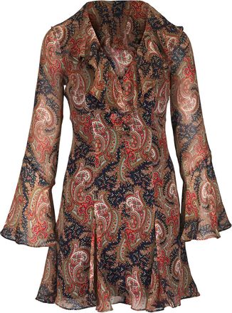 Veronica Beard Abito corto Adrienne con stampa paisley - Marrone