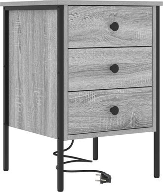 vidaXL Vidaxl - Bedside Cabinet Grey sonoma 42 x 41 x 61 cm Engineered wood