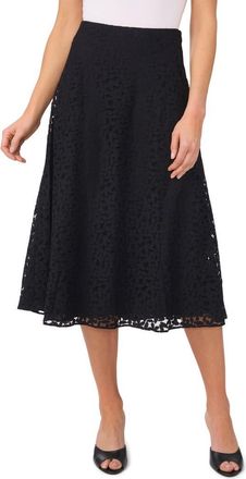 CeCe by Cynthia Steffe Floral Lace Skirt in Rich Black at Nordstrom, Size X-Large